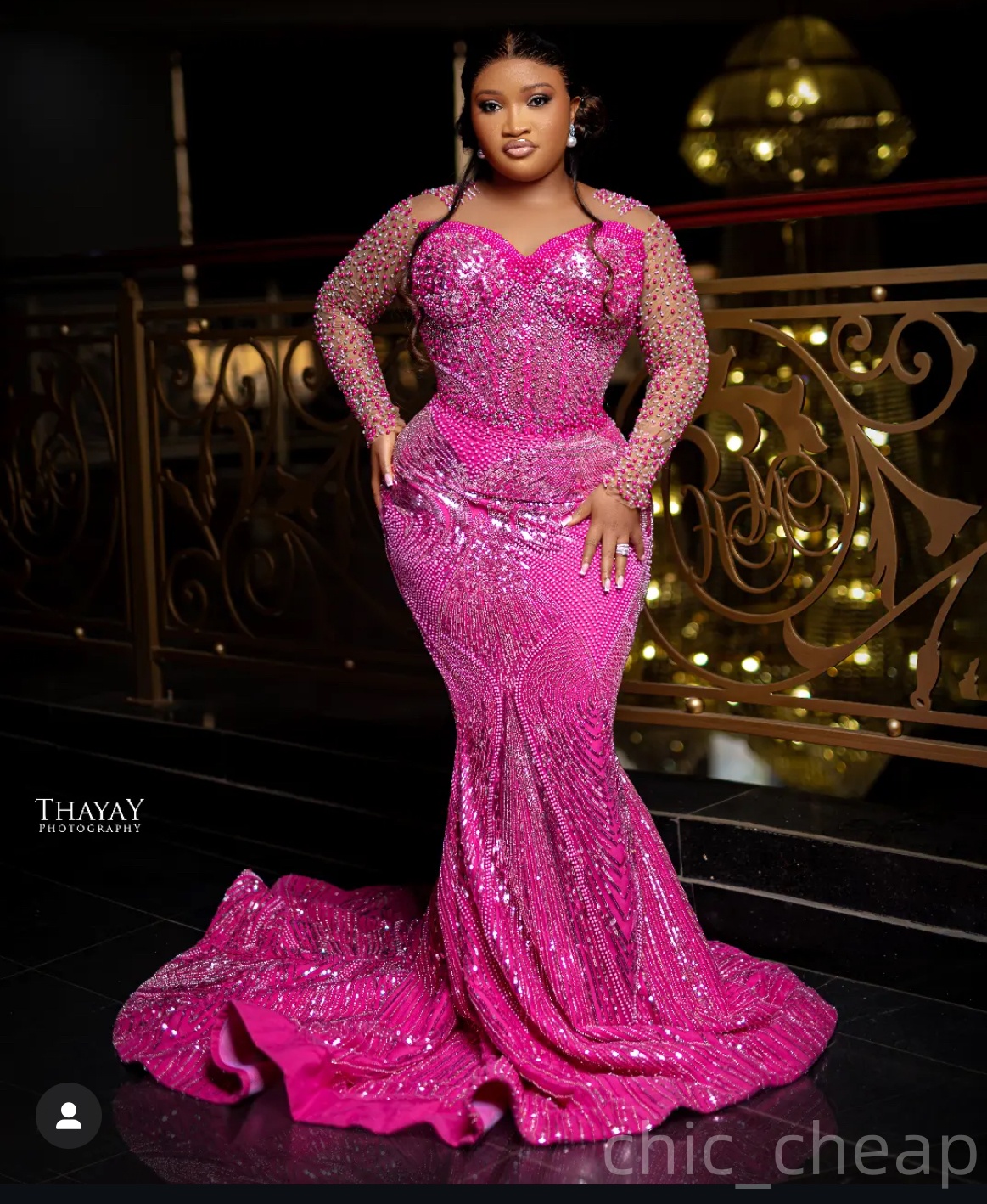 Fuchsia Mermaid Prom Dresses 2025 Beaded Pearls Sequined Evening Formal Party Second Birthday Engagement Gowns Plus Size Dress For Special Occasions