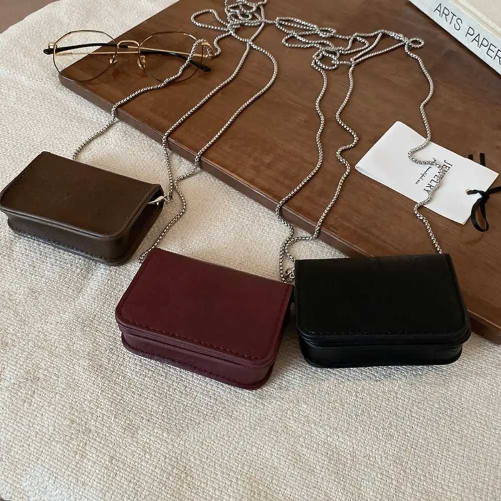 Fashion Single Shoulder Bag PU Portable Lipstick Storage Bag Korean Style Solid Color Small Square Bag Outdoor Y250819