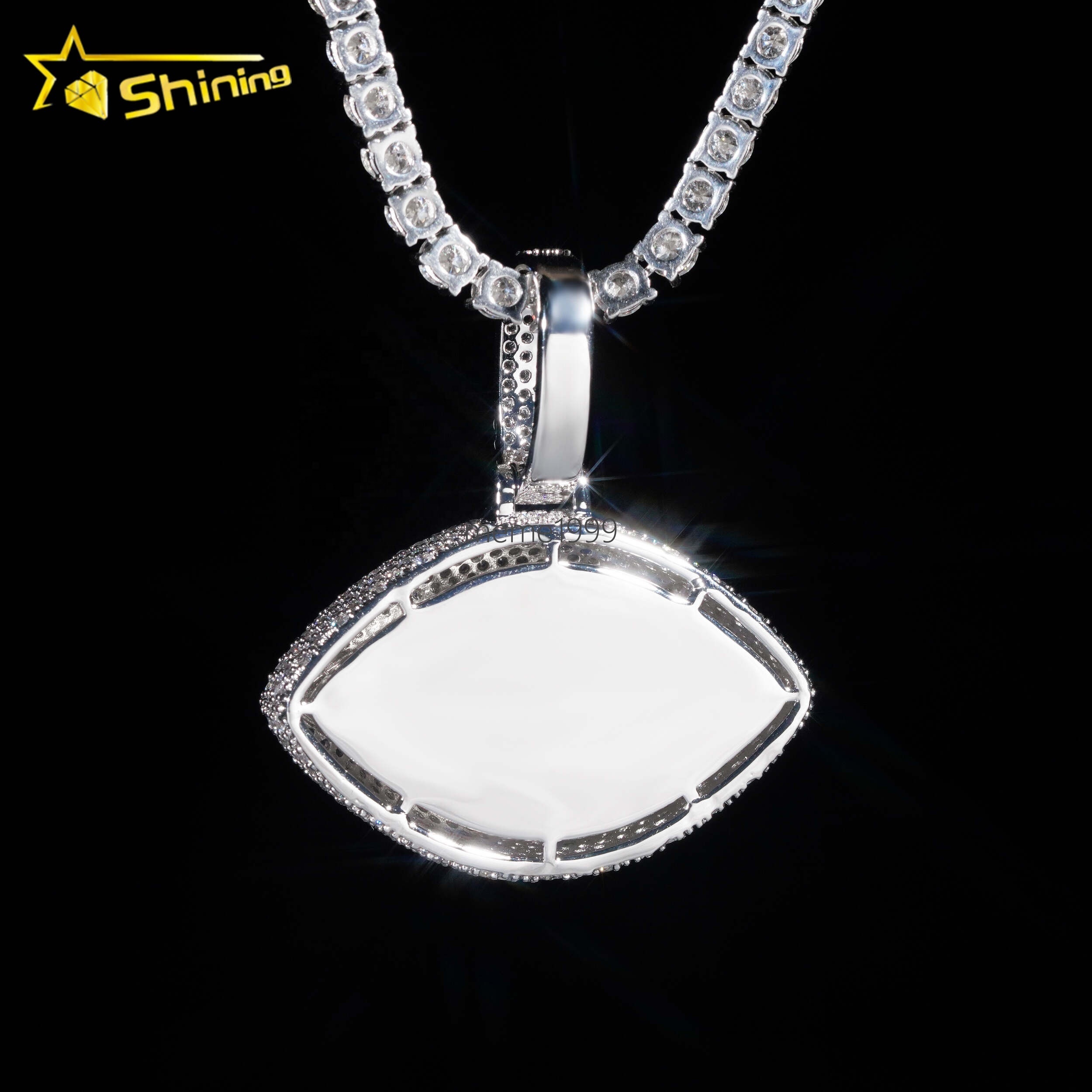 Pass Diamond Tester GRA Certificate 925 Sterling Silver Hip Hop 3D Eye VVS Moissanite Pendant