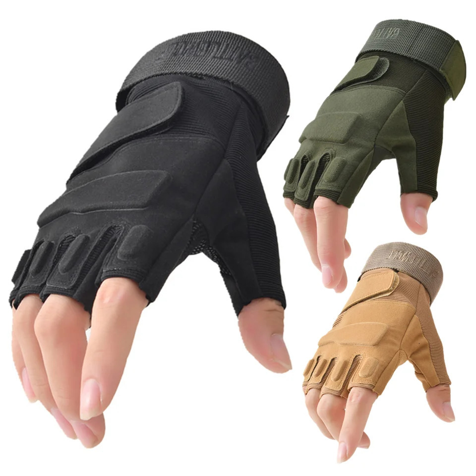 Fingerless Tactical Gloves Men Women Kids Cycling Half Finger Fitness Antislip Male Outdoor Sports 250811