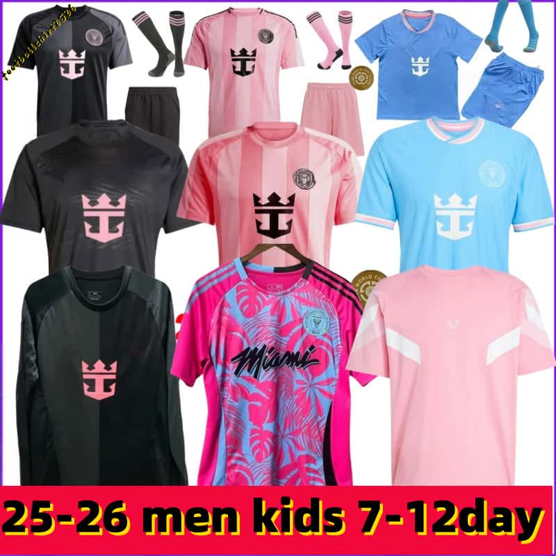 25-26SUAREZ Interes Miami CF MESSIS Large size Soccer Jerseys Women MESSIES 25 26 3rd football men kids Player Fans version Grey Black shirt Baby kits child tops 4XL