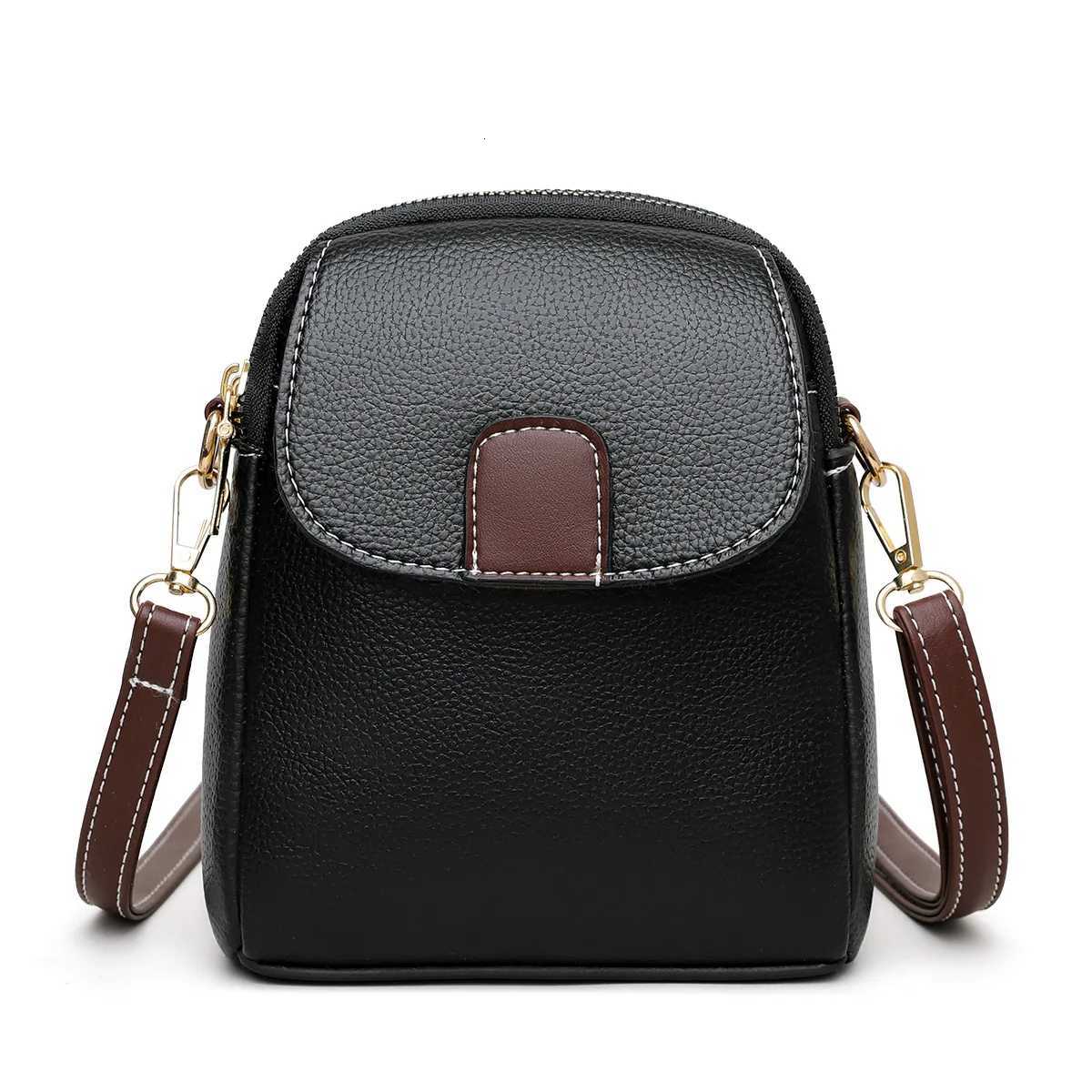 2025 Womens Soft Leather Phone Crossbody Bag - European Chic Small Square Shoulder Purse Trendy Hands-Free Mini Messenger Y250819