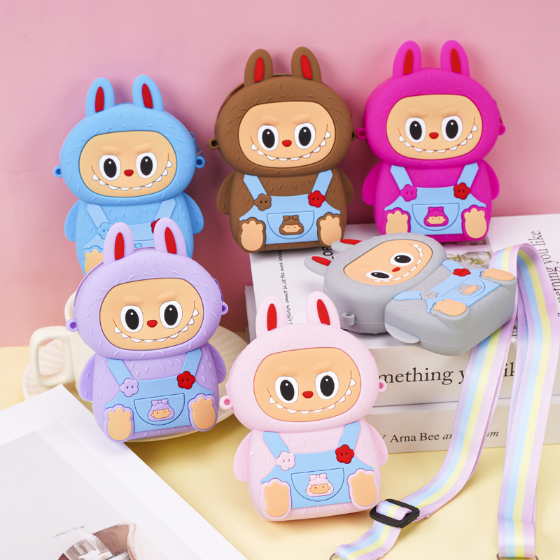Free Shipping Designer Luxury Women's Labubu Children's Silicone Bag Cute Creative Versatile Coin Purse Cartoon Ins Style Fashion Trendy Cro