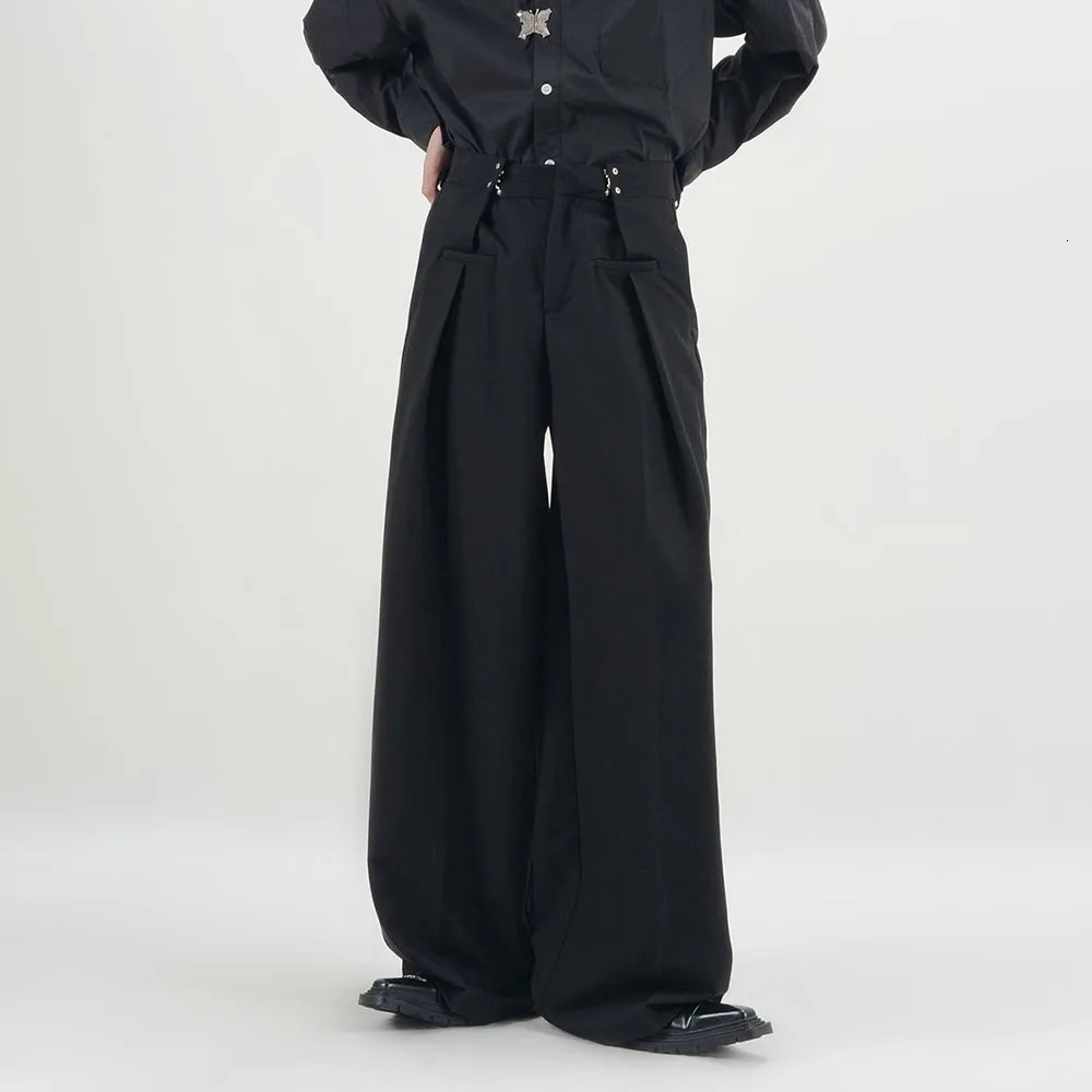 Suit Pants Mens Dress Loose Oversized Wide Leg Summer Casual Straight Retro Mopping Trousers Formal 250808
