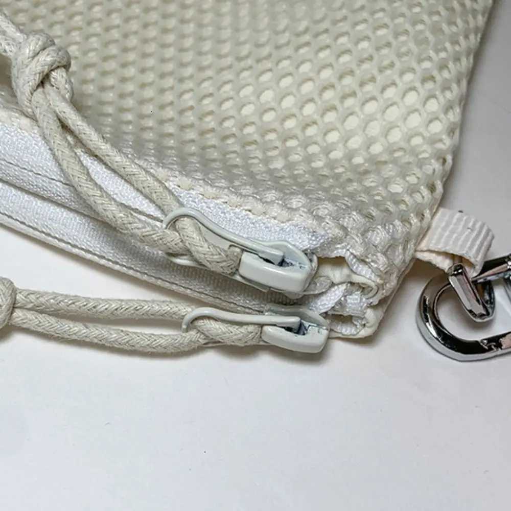 Sweet Korean Style Nylon Mesh Bag Double-layer Purse Nylon Crossbody Bag Solid Color Wallet Bags Mobile Phone Bag Outdoor Y250819