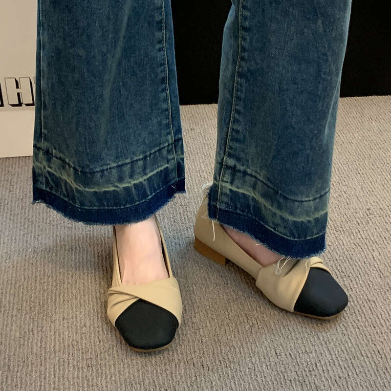 2023 Summer Women's Fashion Versatile Shallow Mouth Single Shoes Non-Slip Fabric Drop Heel Good Product Just That Simple