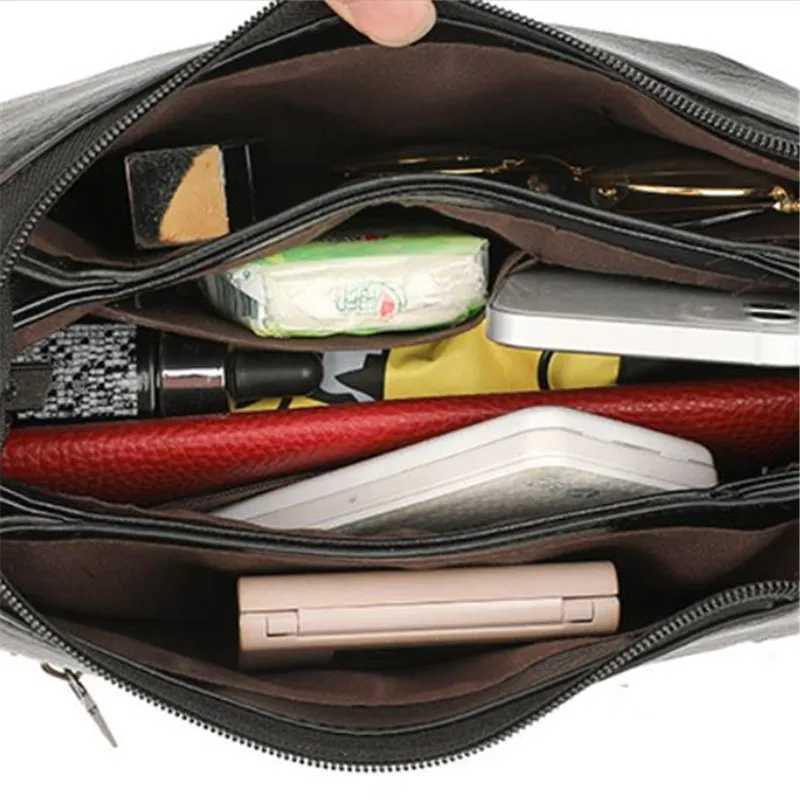 Elegant Womens Shoulder Bag with Unique Texture Design Stylish Soft Leather Handbag with Zipper Pockets Everyday Crossbody Bag Y250819