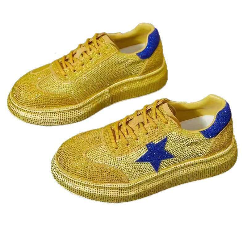 Rhinestone Starry Fashion Casual White Sneakers for Women 2025 New Summer Autumn Colorful Women's Shoes Versatile Thick Sole