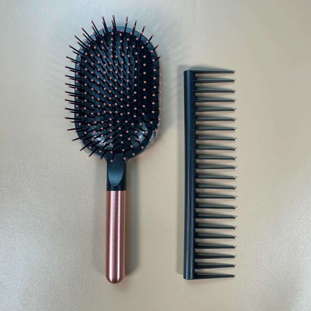Women's Long Straightening Curling Air Cushion Scalp Massage Hair Styling Brush Two-Piece Set