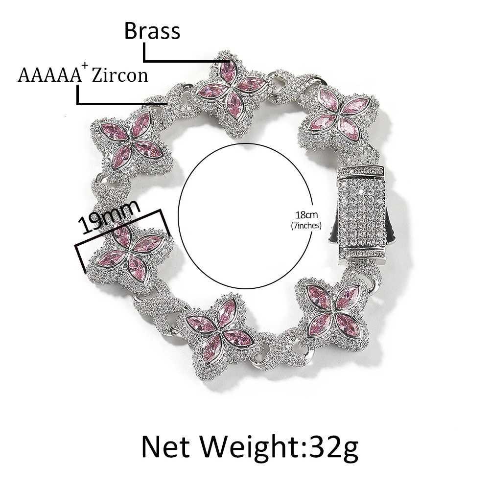 TBTK Multi Color CZ Floral Infinity Chain Bracelet Micro Paved Out 5A+ Cubic Zircon Clover Anklet Luxury Jewelry G250820