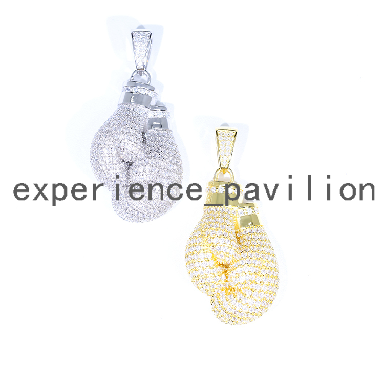 Factory Wholesale Hip Hop Jewelry 925 Sterling Silver VVS Moissanite Diamond Iced Out Boxing Gloves Pendant for Men Women