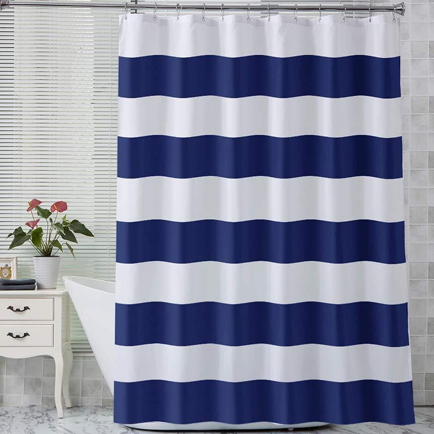 YL-37023 digital printed cloth shower curtain waterproof thick bathroom partition curtain with hook cross-border supply