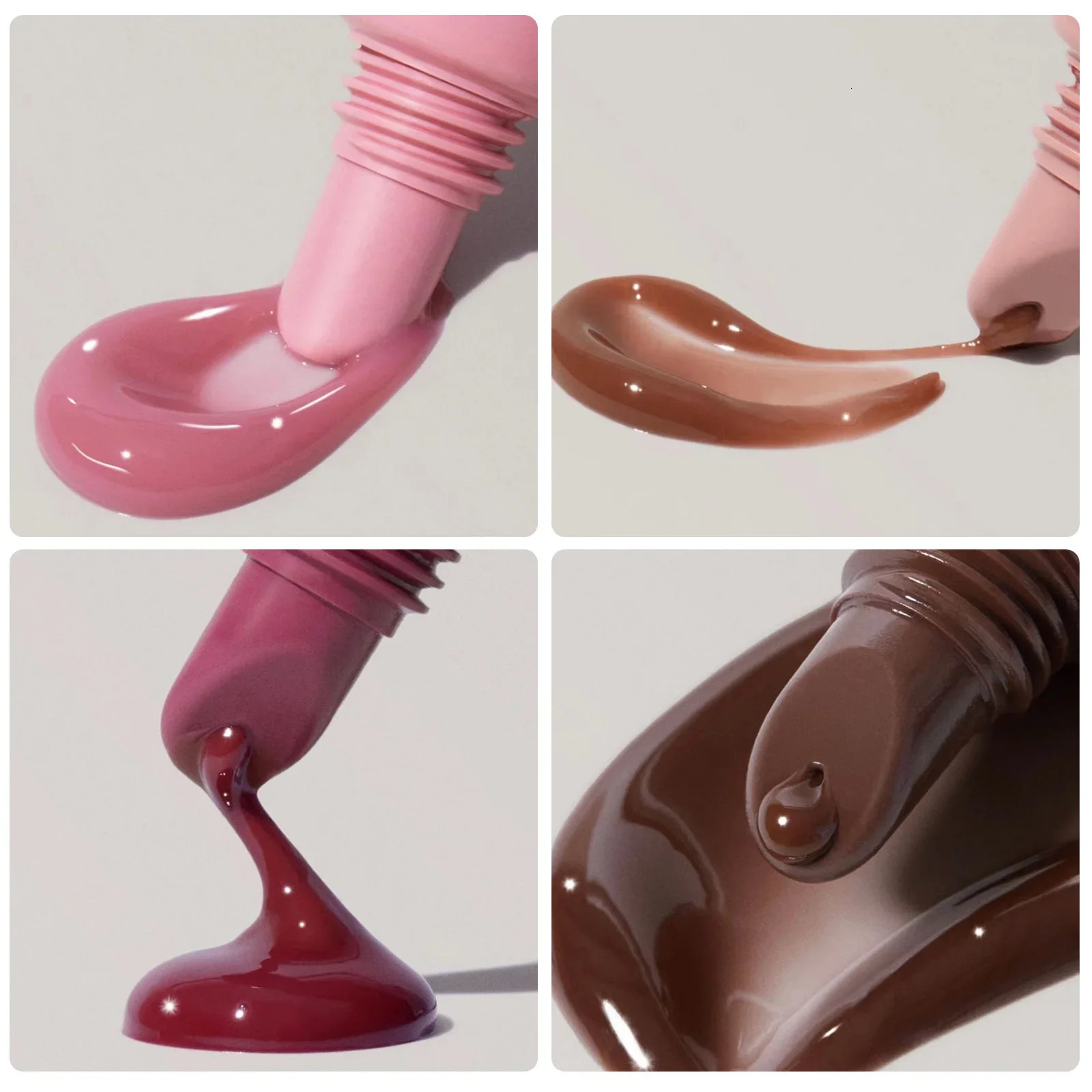 1pcs Soft Tube Mirror Lip Gloss Oil Nude Brown Plumping Moisturising Transparent Lipgloss Beauty Cosmetics Makeup 250809