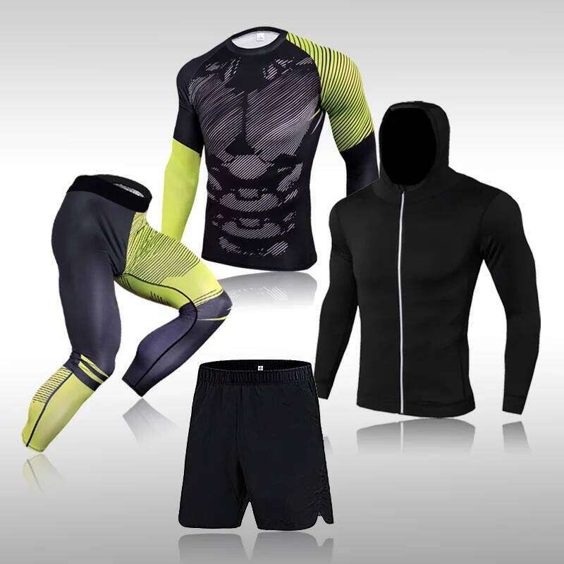 Men's Training Sportswear Set Gym Fiess Compression Sport Suit Jogging Tight Sports Wear Clothes
