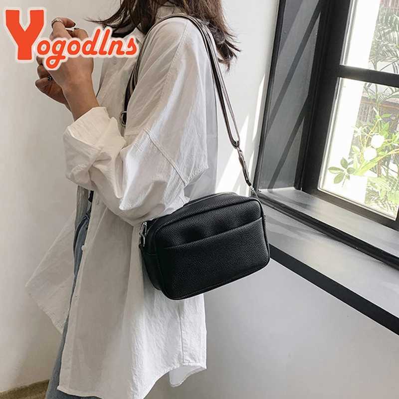 Yogodlns Wide Shoulder Strap Small Square Bag Pu Leather Shoulder Crossbody Bags For Women Trendy Messenger Bag Handbags Y250819