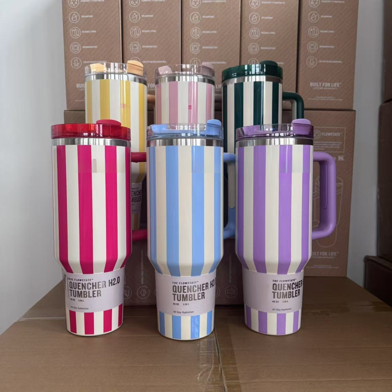 40oz Mug Turmbler With Handle Lids Straw Stainless Steel Vacuum Insulated Car Mug Double Wall coffee Thermal Iced Travel Cup the latest generation car Mug