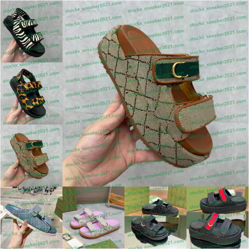 Premium Quality Women's Slides Sandals Gift For Women Designer Crystals Dad Sandals With Two Strap Denim Slippers Luxury Mules Leather Beach Slippers