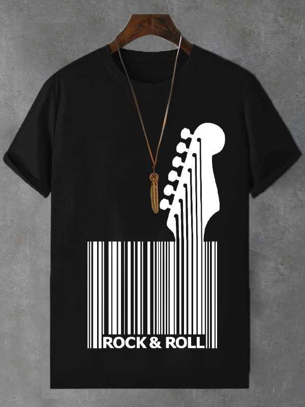 Summer New ROCK ROLL T-shirt Mens Sports T Shirts Guitar 3D Printed Short-sleeved Casual Oversized T-shirt Street Clothing Y250819