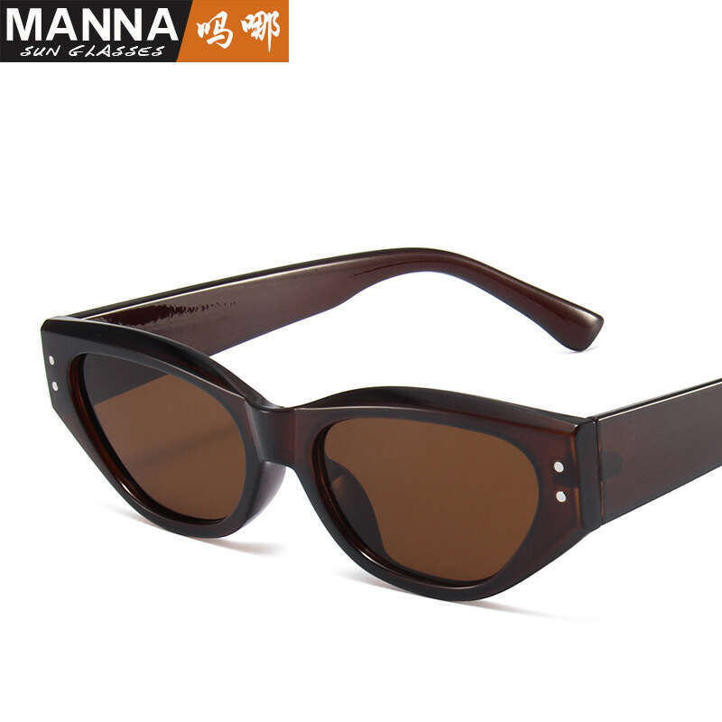 2025 Trendy New Cat Eye Small Frame Sunglasses Ins Jelly Designer Color Simple Rivet Glasses