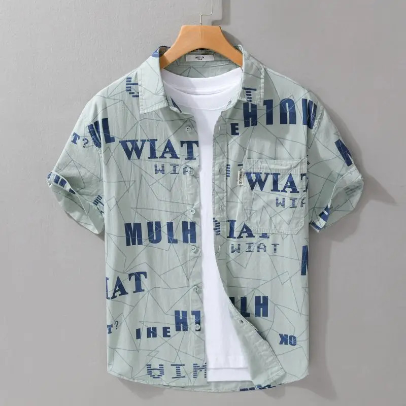 2025 Summer Japanese Printed Men Fashionable Shortsleeved Shirt Casual Loose Versatile Cardigan 250808