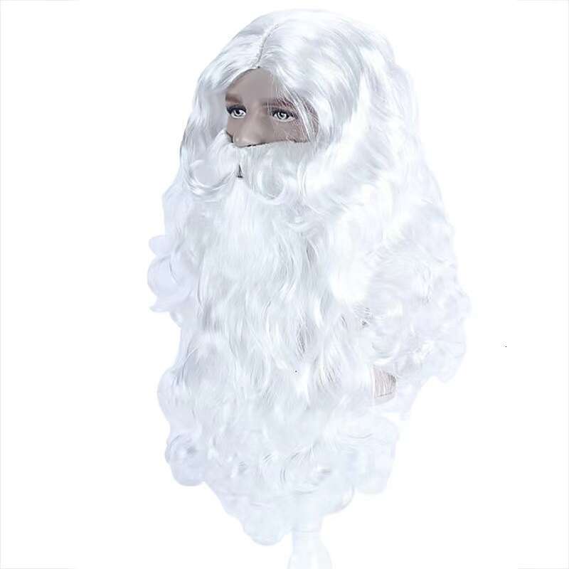 Santa Claus Beard Long Curly Christmas Gift Costume Synthetic Hair Wig B5