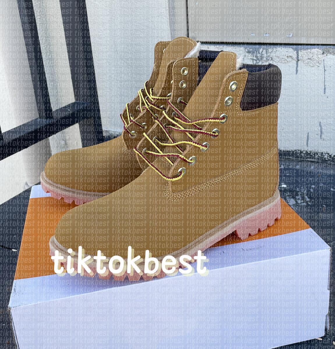 TOP tim boots Designer luxury Boots Shoes Men Boots Waterproof Ankle Classic Martin Shoe Cowboy Yellow Red Blue Black Pink Hiking Motorcycle Boots