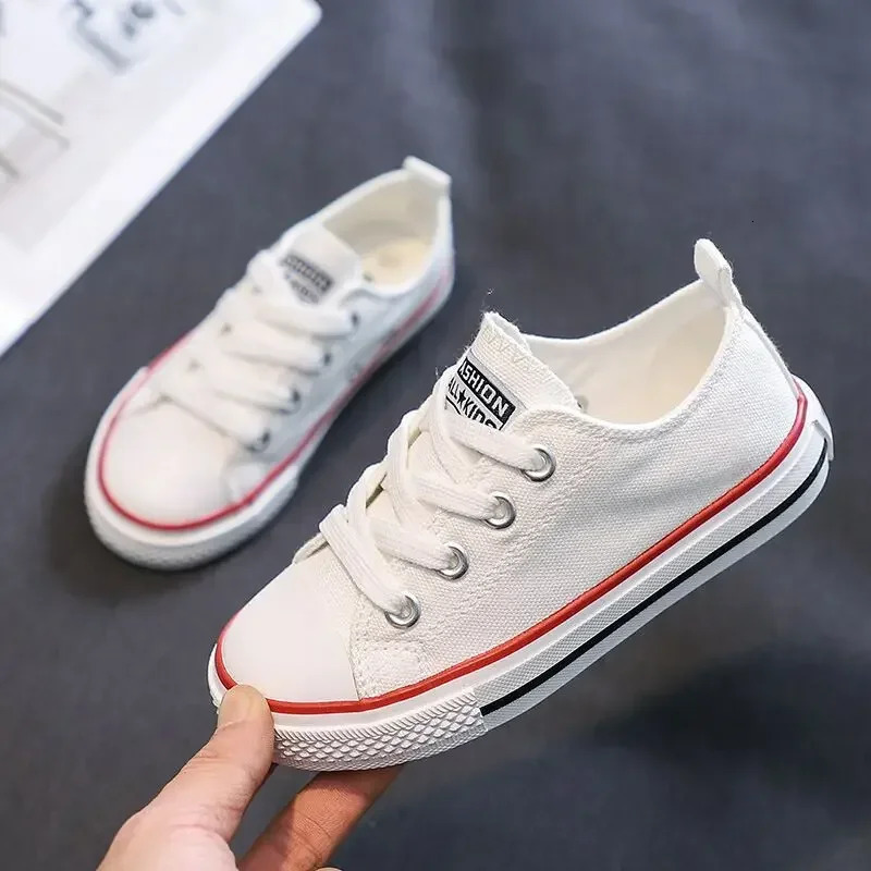 Canvas Shoes Toddler Board Kids Laceup Anti Slip Sneakers Fashion Walking Boys Girls School 250819