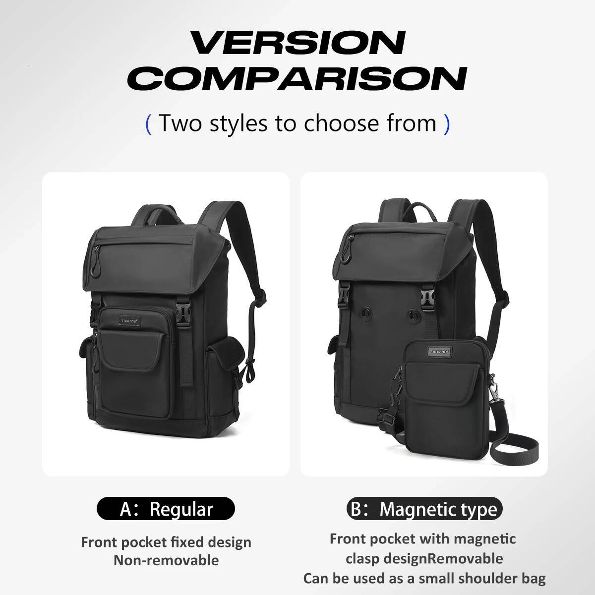 Tigernu New Multifunctional Backpack Fashion School college For 14inch Laptop With Removable Small Shoulder Bags high-quality