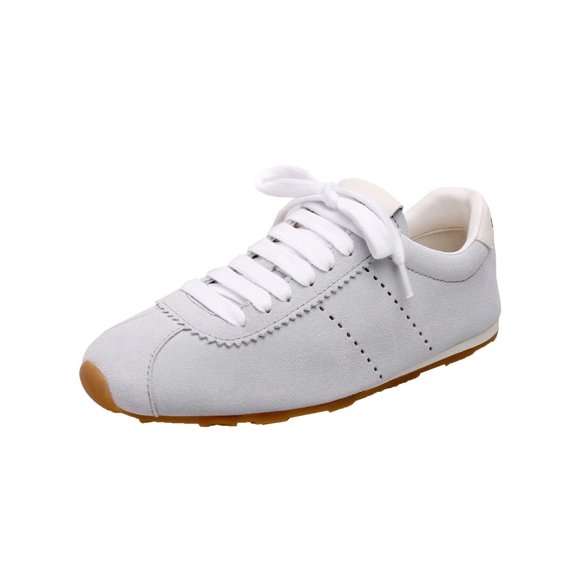 2025 new Women's new genuine leather vintage distressed lace-up white sneakers, summer breathable casual shoes for women