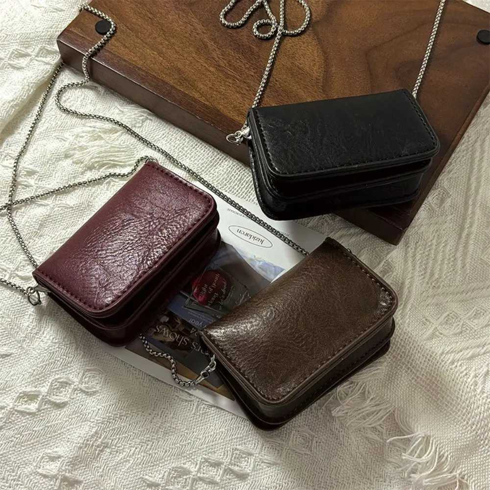 Fashion Single Shoulder Bag PU Portable Lipstick Storage Bag Korean Style Solid Color Small Square Bag Outdoor Y250819