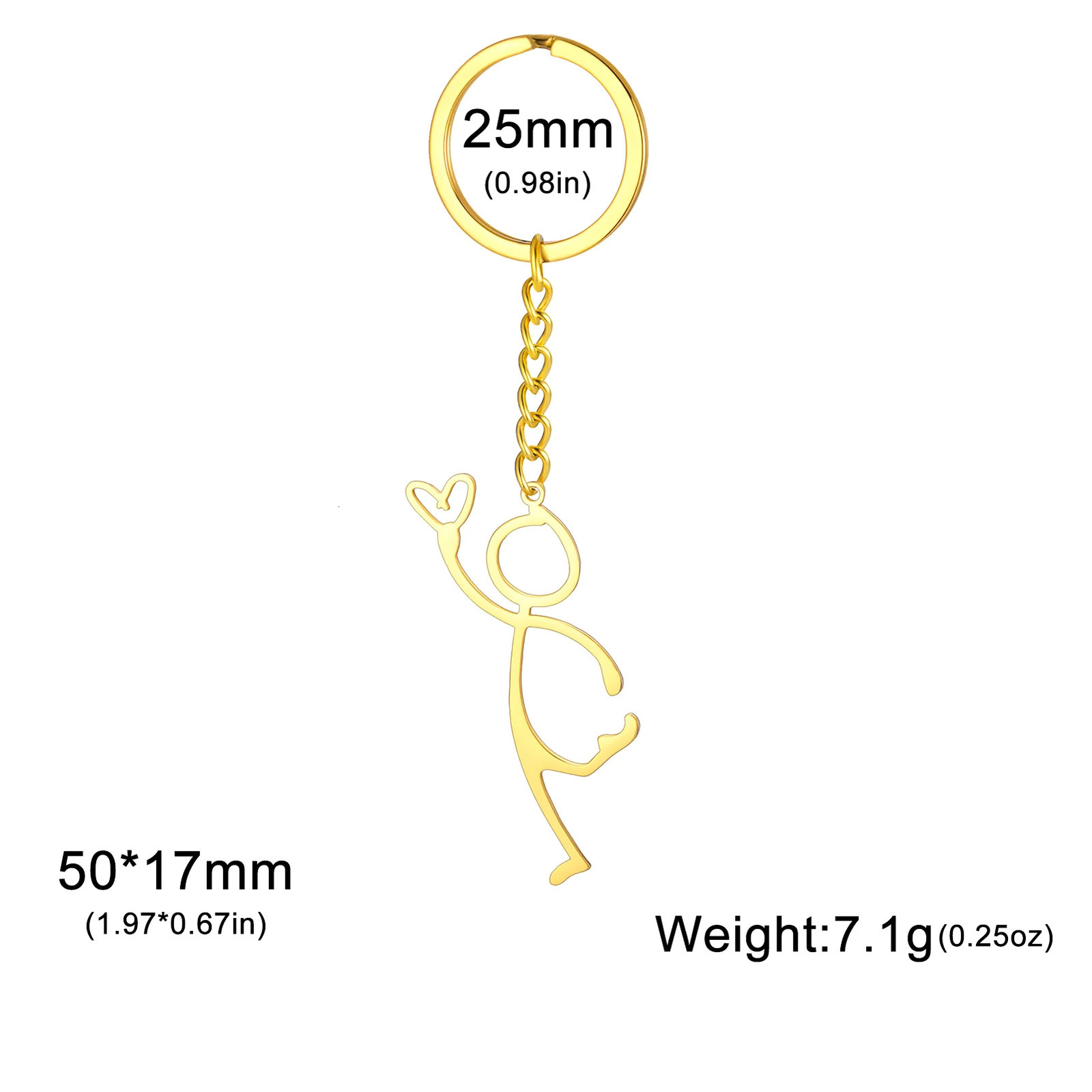 Lucktune Abstract Human Figure With Heart Keychain Stainless Steel For Bags Fashion Charms Jewelry Bag Body Kit Gifts 250811
