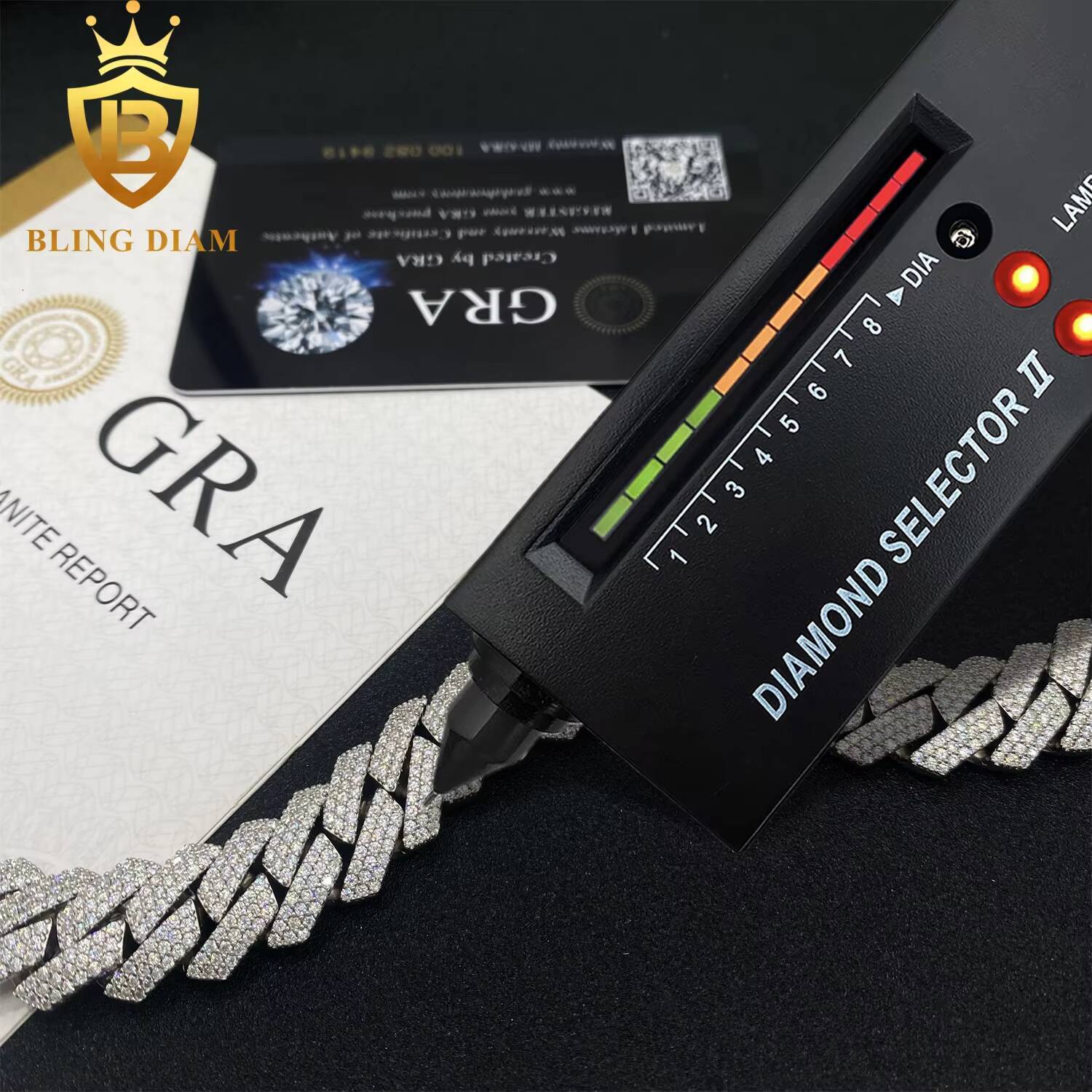 Factory Direct Wholesale 13mm Moissanite Cuban Chain Necklace Hip Hop Style VVS Diamond 925 Silver Men