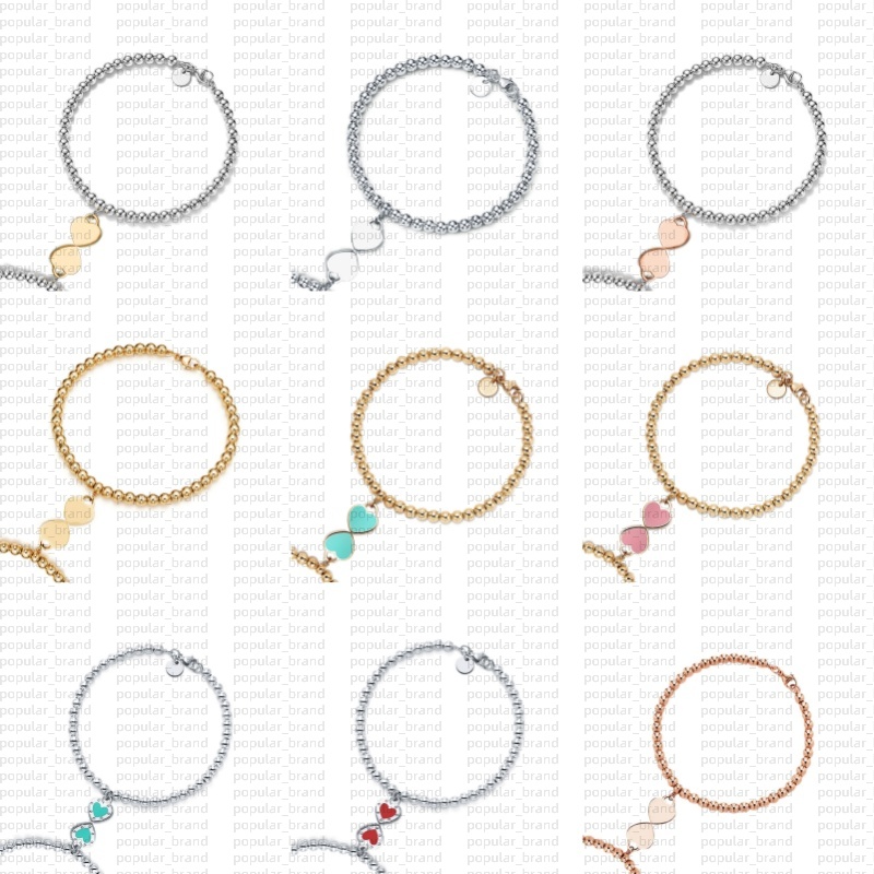 Classic 19CM Heart Men Womens Bracelet Brand Designer Bracelet Heart Stainless Steel Pendant Charm Bracelet High Quality