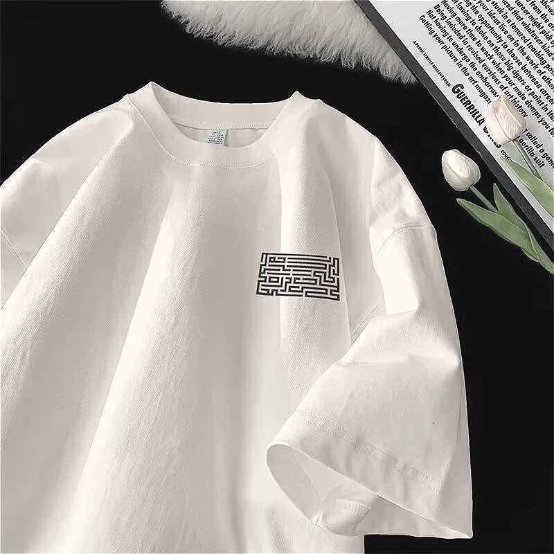 M-8XLMens Oversized Tee Casual Loose Clothes Maze Printed T-shirt Suitable Men Women Y250819