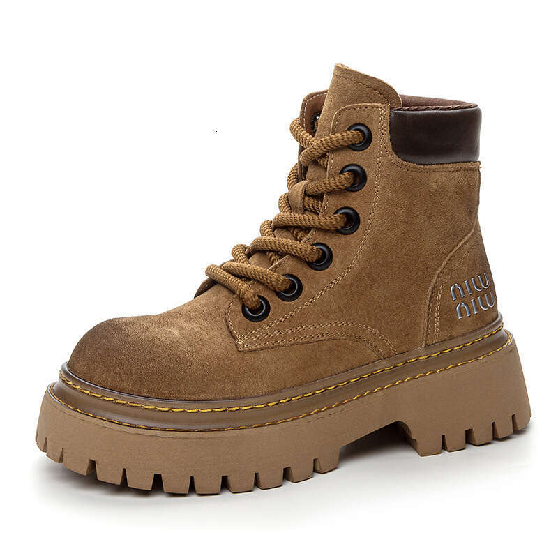 Platform Martin 2024 Autumn Winter New Workwear Western Cowboy Chunky Shoes British Style Short Boots for Women