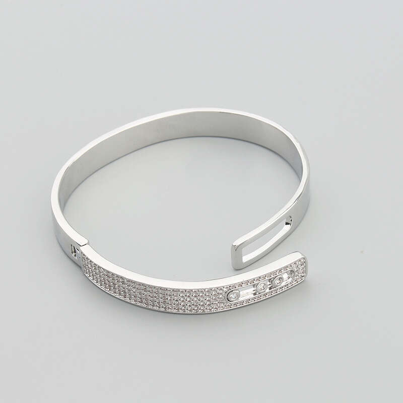 INS Fashion Creative Half Dia Inlaid Copper Gold-Plated Personality Girl Forest Style Bracelet Direct Sale