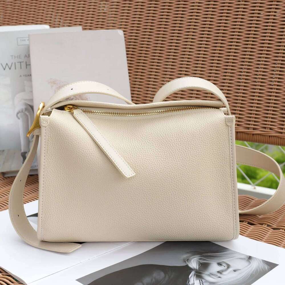 Genuine Leather Women's Crossbody Black Bags Designer Cowhide Wide Shoulder Straps Pillow Bag Ebony Gray