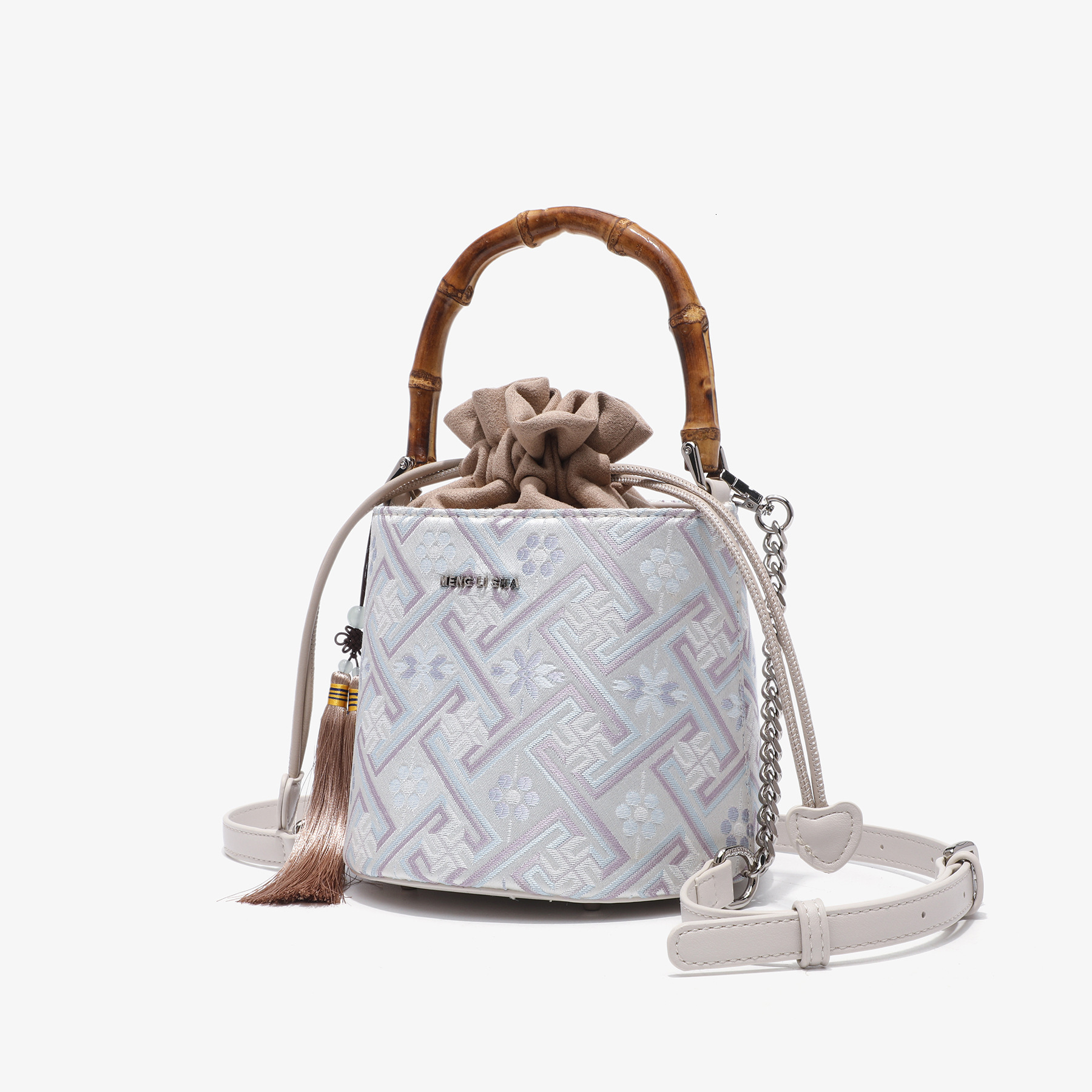 Free Shipping Designer New Light Luxury Women's Bucket Bag Fashion Bamboo Hand-held Cylindrical Bag Shoulder Bag Handbag