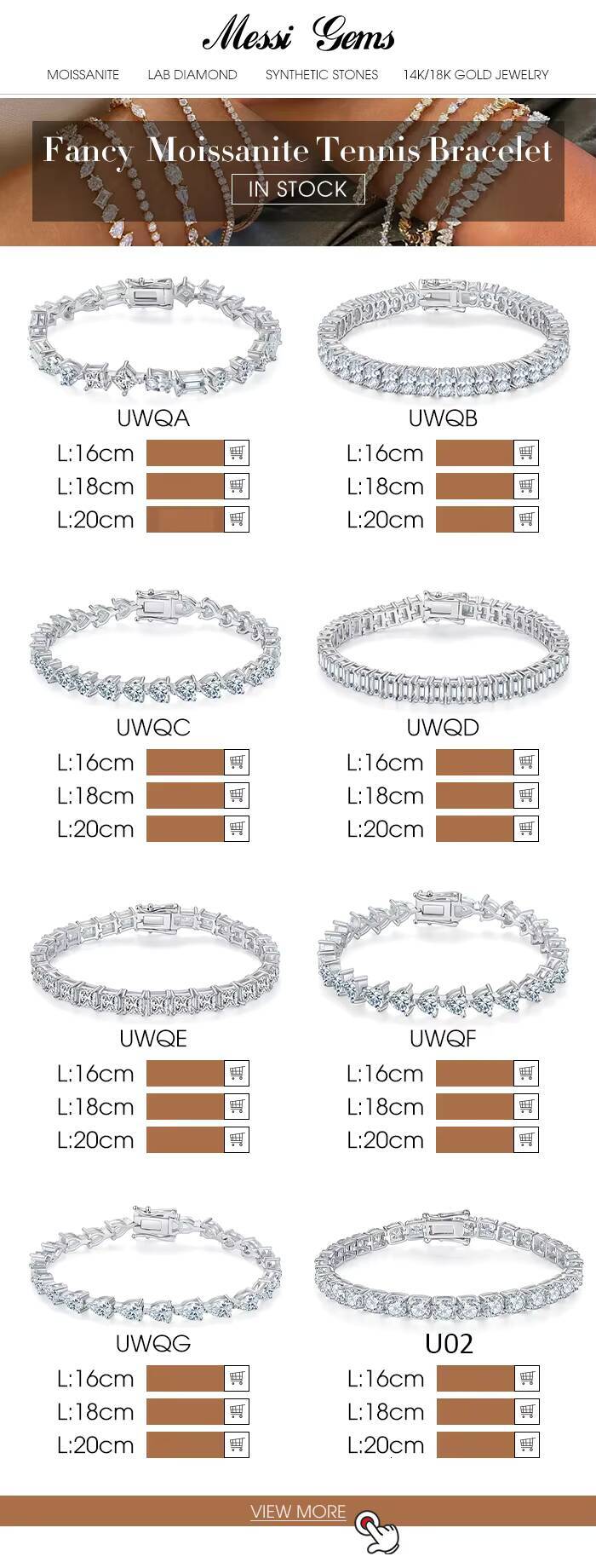 MiShang Wholesale Price 3.0 4.0 5.0MM Round Cut S925 Silver Moissanite Bracelet Tennis Chain Jewelry for Women