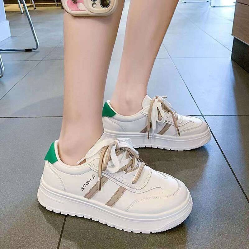 2023 Spring Mesh Breathable White Sneakers for Women New Versatile Sports Casual Dad Shoes Soft Sole Summer Style