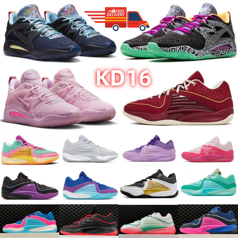 With Box KD 16 Aunt Pearl KD16 Basketball Shoes Free Shipping Designer Shoes Top Quality Grey Rose Breed Womens Mens Sports Sneakers Trainer Size36-46
