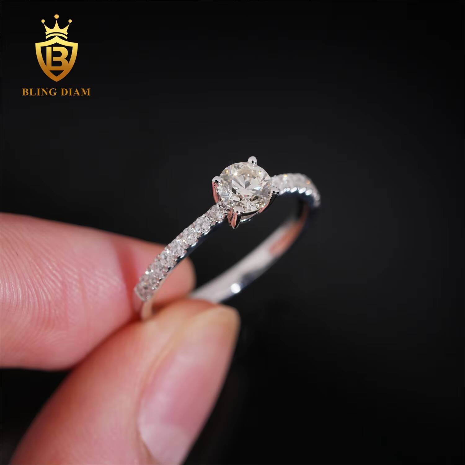 New Style Lab Grown Diamond Ring 925 Sterling Silver with White Gold Plating Certificate Wedding Ring for Women Gift