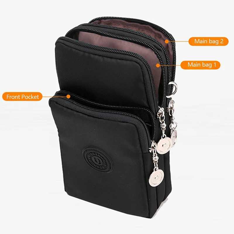 New Women Mobile Phone Bag Nylon Cell Phone Bag Coin Purse Strap Shoulder Bag Small Crossbody Bags for Women Wallet Travel Purse Y250819