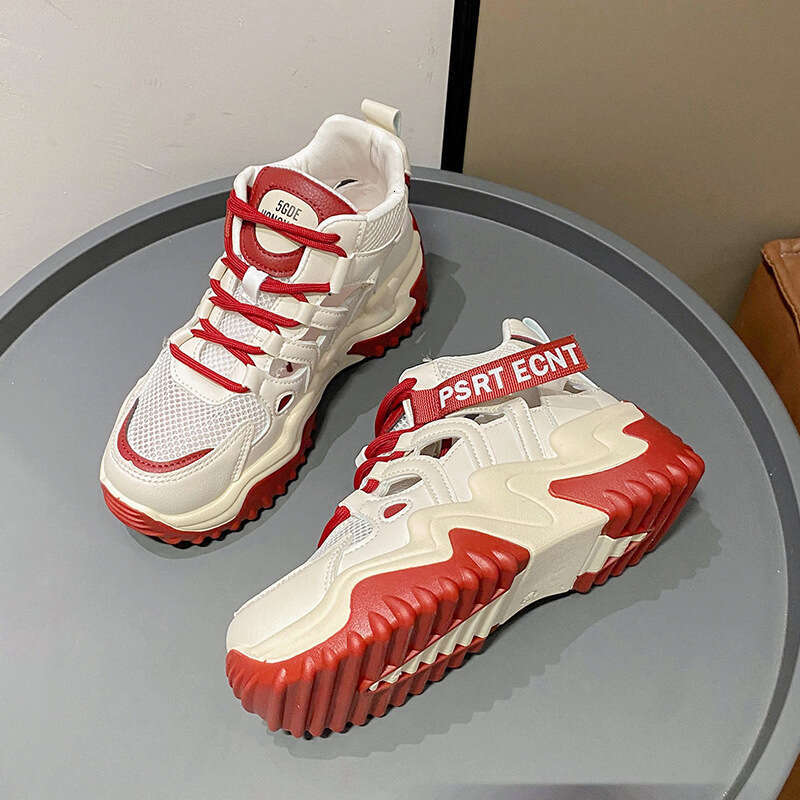 Thick-Soled Height-Increasing Casual Sports Dad Shoes for Women PU 2023 Summer New Versatile Korean Style Platform Sandals