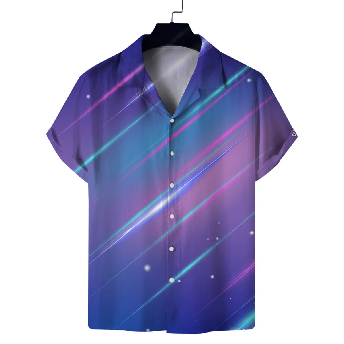 Mens summer Hawaiian casual personalized shortsleeved shirt mens printed fashion Cuban collar beach 250808