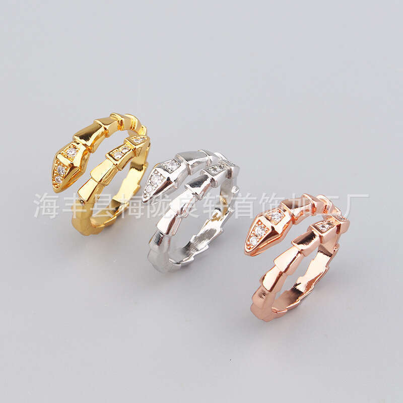 Elegant Snake Bracelet and Ring Set for Women, Popular Jewelry with Zirconia