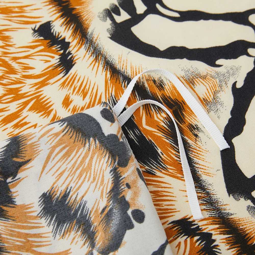 Tiger Print Duvet Cover Queen for Boys Girls Fiercely Safari Animal Skin Leopard Bedding Set Reversible Yellow Black Quilt Cover Y250819