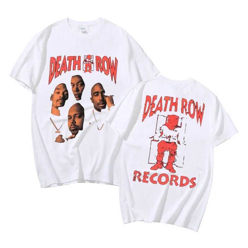Death Row Records Double Sided Graphic Tshirt Men Women Hip Hop Style T-shirt Man Retro T Shirts Rapper Mens Fashion Streetwear Y250819