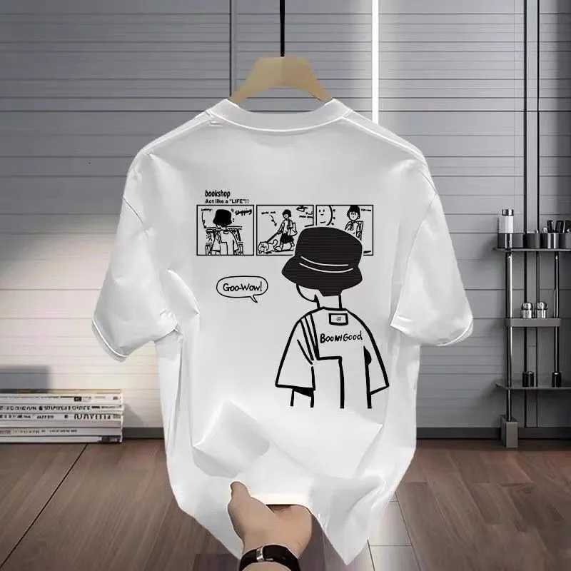 New Mens 100% Cotton Casual T - Shirt for Summer 2025 Short - Sleeve Top Y250819