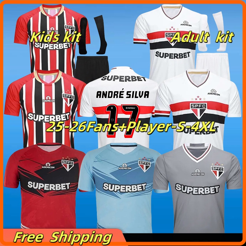 S-4XL 2025 2026 Sao Paulo Soccer Jerseys ANDRE SILVA CALLERI LUCIANO LUCAS OSCAR 25 26 Football Shirts Player Version goalkeeper RAFAEL men Women Kids Kits